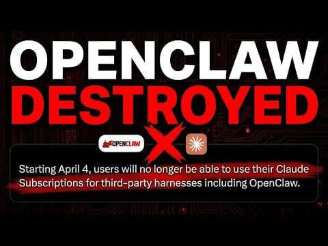 RIP OpenClaw: Anthropic Just BANNED Third-Party Harnesses