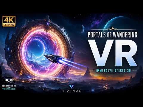 Portals of Wandering VR — Immersive Stereo 3D Journey • Space Ambient Music | 4K