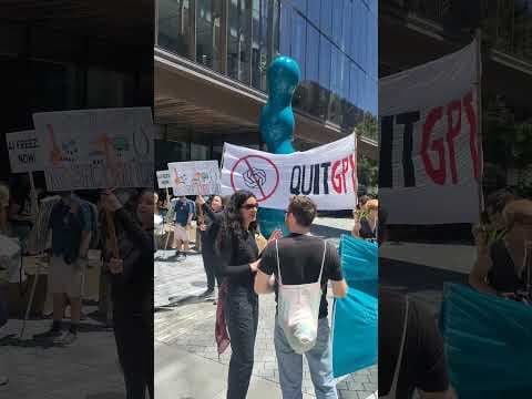 "Stop the AI Race" protest outside OpenAI rn #ai #sf #sanfrancisco