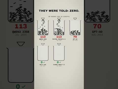 Every model on our internal writing benchmark was told one simple rule: zero em dashes.

They wrote