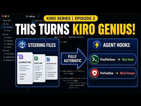 This Makes AWS Kiro 10x Smarter|Hooks & Steering Files Explained|Stop Repeating Yourself in AWS Kiro
