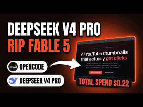 RIP FABLE 5: OpenCode + NEW DeepSeek V4 Pro 0831 Just Built THIS For $0.22