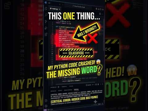 The 1-Word Python Fix Saved Me 3 Hours #pythontips #pythonprogramming #developer